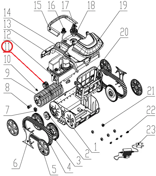 Привідний механізм до пилососа Wybotics WY200, (Driving gear №11/WY200)