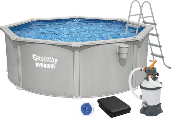 12311_1_1.jpg Збірний басейн Bestway Hydrium 56574 (360x122 см) з пісочним фільтром, драбиною та тентом