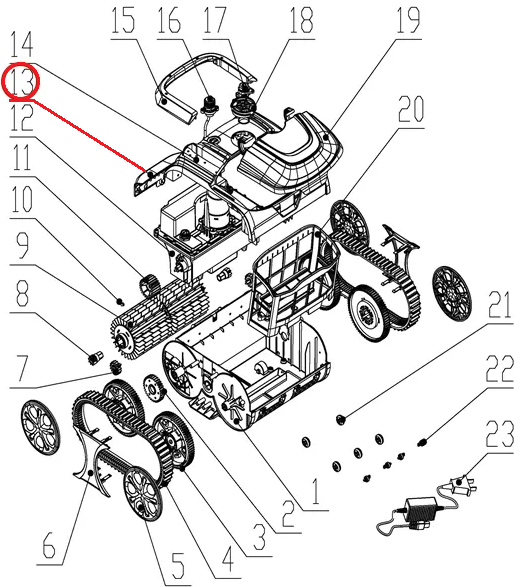 Ущільнювальна коробка для сенсора до пилососа Wybotics WY200, (Sensor seal box №13/WY200)