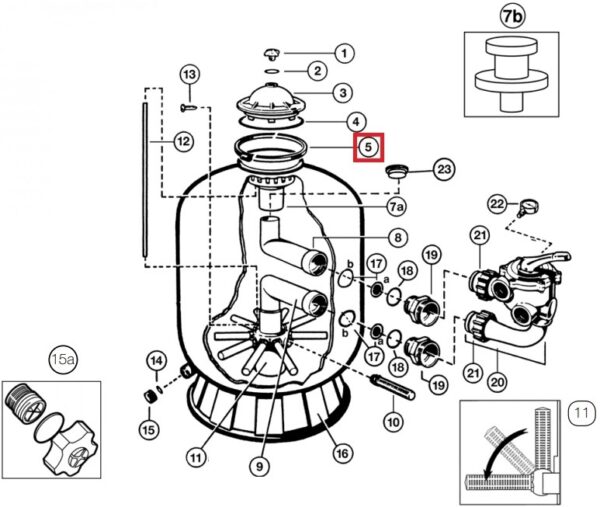 Затискний хомут Hayward для фільтра S0310T/S0360T/S0310Se/S0360Se (SX0310N)