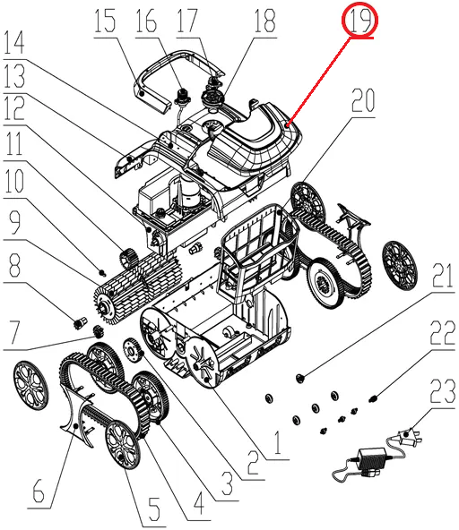 Верхня кришка до пилососа Wybotics WY200, (Top cover №19/WY200)