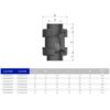Зворотний клапан ПВХ Effast CDRCBD0160 кульовий, з ущільненням EPDM, d16