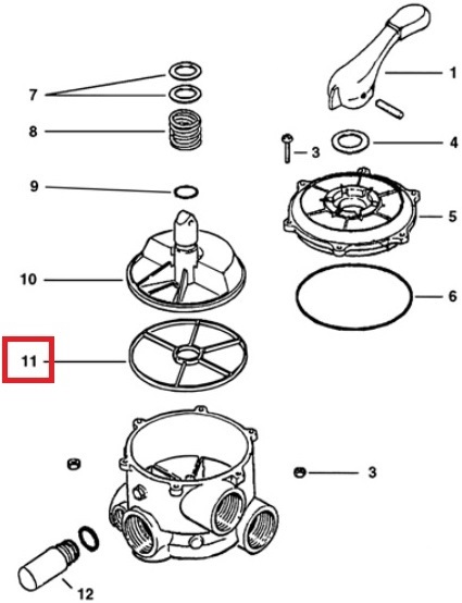 Ущільнювальне кільце клапана 6-позиційного вентиля 2" Hayward (SPX0715D)