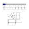 Коліно ПВХ Hidroten "AIR L" 1001615, 90°, з металевим кільцем, d50-1/2"