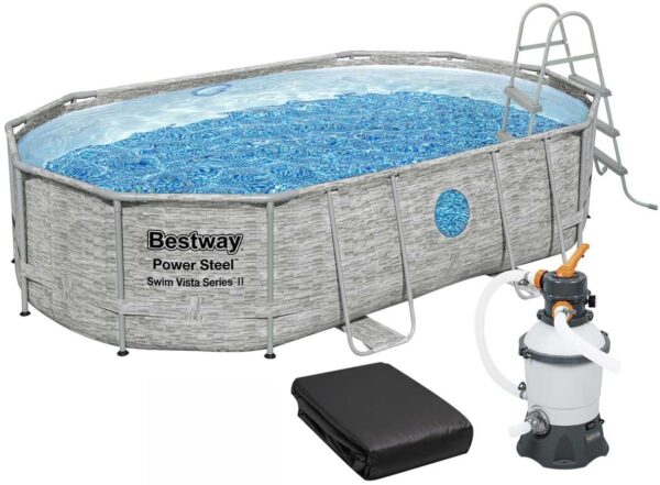 22524_0_1.jpg Каркасний басейн Bestway 56946 (488х305х107 см) з пісочним фільтром, драбиною та захисним тентом
