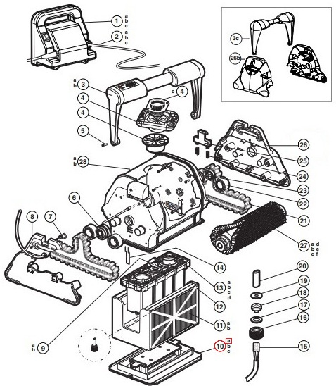 Нижня кришка для робота-пилососа Hayward TigerShark (RCX75000-236)