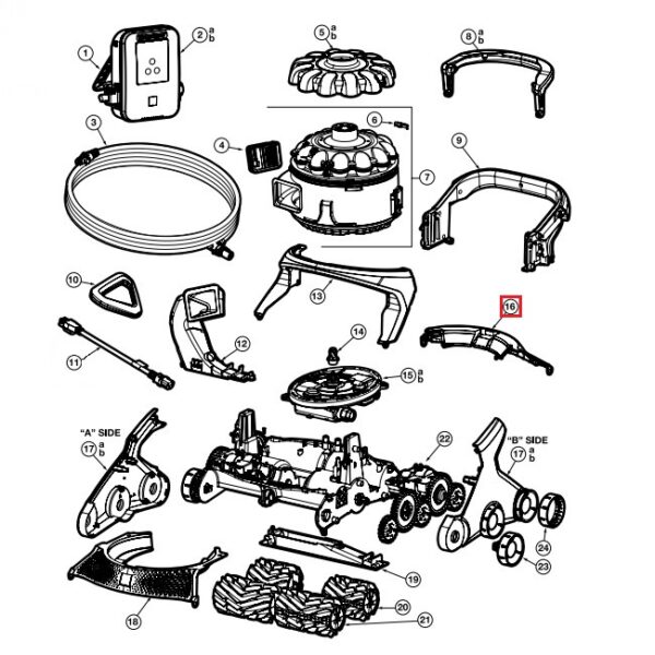 25096_1.jpg Вузол задньої кришки корпусу для пилососа Hayward AquaVac 650/600, чорний (RCX36131649236)