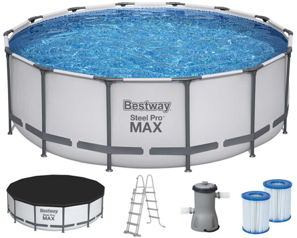 25302_85858_2.jpg Каркасний басейн Bestway 5612X (427х122 см) з картриджним фільтром, тентом і драбиною