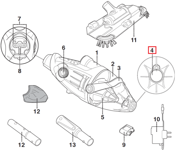Заслінка клапана зливу води Kokido для пилососа Voltera 25 EV25CBX/EU (EV25ASM03)