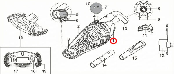 Блок мотора з акумулятором Kokido для пилососа Telsa 50 EV50CBX/21