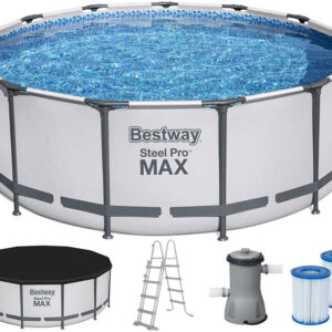 Каркасний басейн Bestway 5618W (396х122 см) з картриджним фільтром, драбиною та захисним тентом