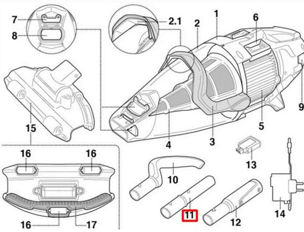 Ручка-конектор Kokido для пилососа Voltera EV55/75