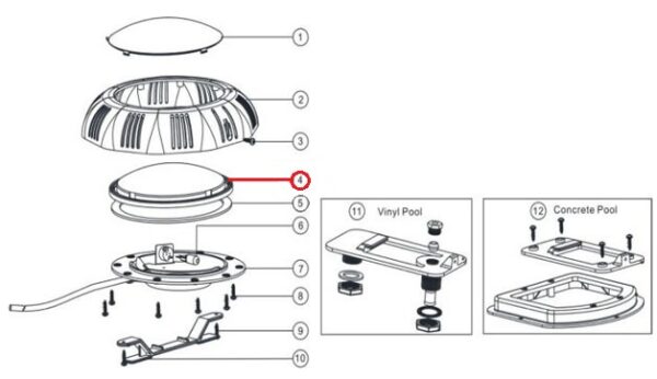 Лінза прожектора Emaux серії LED/UL-TP100 прозора 1040211