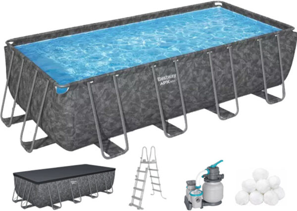 37844_00.jpg Каркасний басейн Bestway Grey 561KA (549х274х132 см) з пісочним фільтром, тентом та драбиною