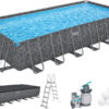37847_00.jpg Каркасний басейн Bestway Grey 561KG (732х366х132 см) з пісочним фільтром, тентом та драбиною