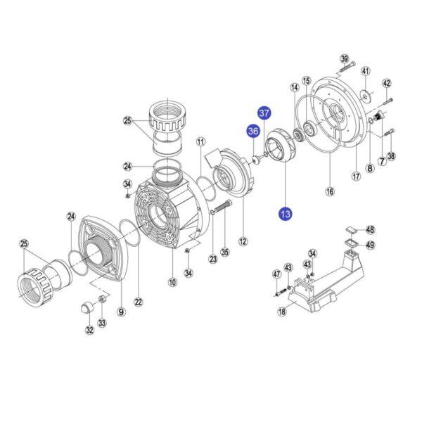 Крильчатка насоса KAP450 RPUM0013.18R (RBH0007.15R)