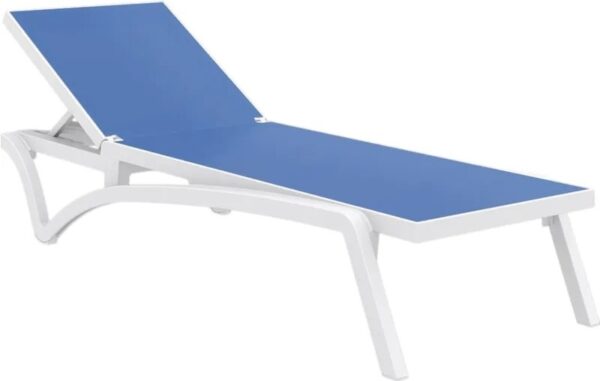 Шезлонг Aquajoy Pacific, білий із синім