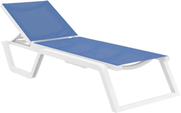 Шезлонг Aquajoy Rio PRO, білий із синім