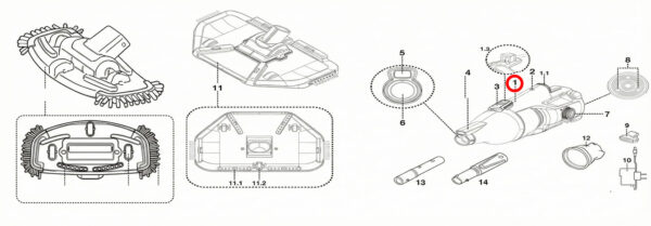 Блок мотора з акумулятором Kokido для пилососа Telsa EV33 EV033CBXNEXXTEL