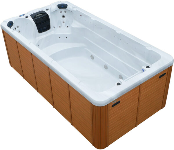 Плавальний СПА-басейн Aquajoy Wave  (430х225х150 см), Сріблясто-білий мармур