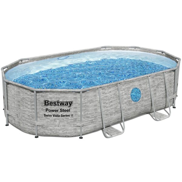 56946_1.jpg Каркасний басейн Bestway 56946 (488х305х107 см) з пісочним фільтром, драбиною та захисним тентом