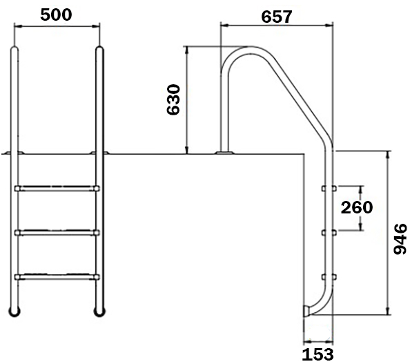 6523_1_2.jpg Сходи для басейну Flexinox Standard Nero (3 сходинки) Black, AISI-316L