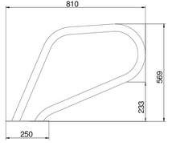 Поручень Flexinox 87166013 для римських сходів FX-03 SPA (810 мм, фланець, AISI-316L)