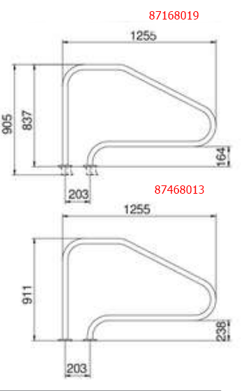 87168019_2_1.png Поручень Flexinox 87468013 для римських сходів FX-01 (1255 мм, фланець, AISI-316L)
