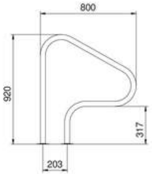 979507819_256.png Поручень Flexinox 87164010 для римських сходів FX-04 (800 мм, фланець, AISI-316L)