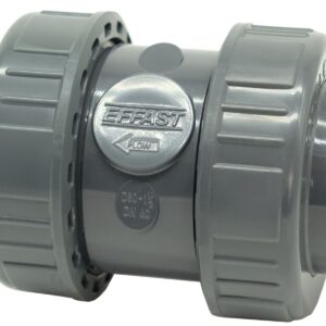 Зворотний клапан ПВХ Effast CERCBE020B кульовий, з внутрішнім різьбленням 1/2" та ущільненням EPDM, d20