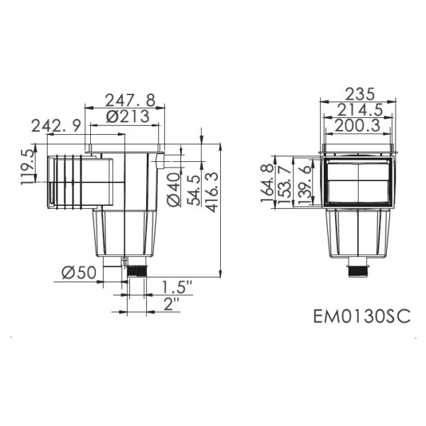 em0130_1_sc.jpg Скімер Emaux EM0130-SC Standart (під бетон) квадратна кришка