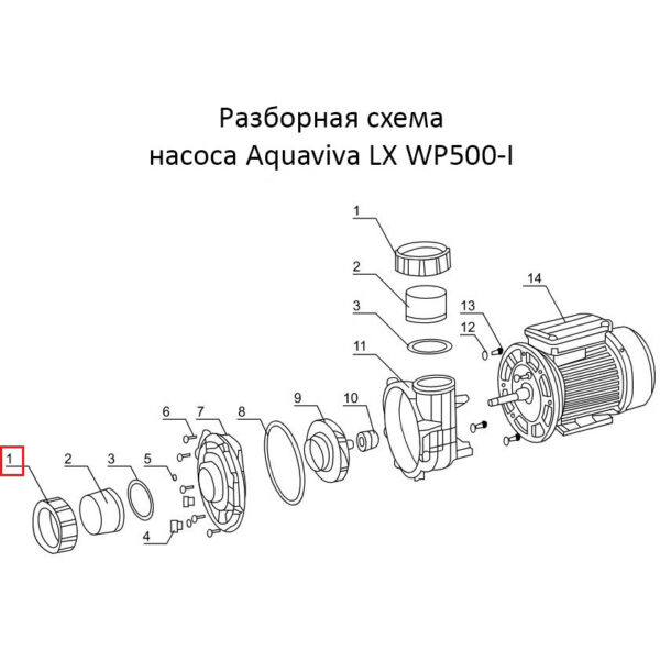 Гайка з'єднувальної муфти насоса Aquaviva LX WP500-I
