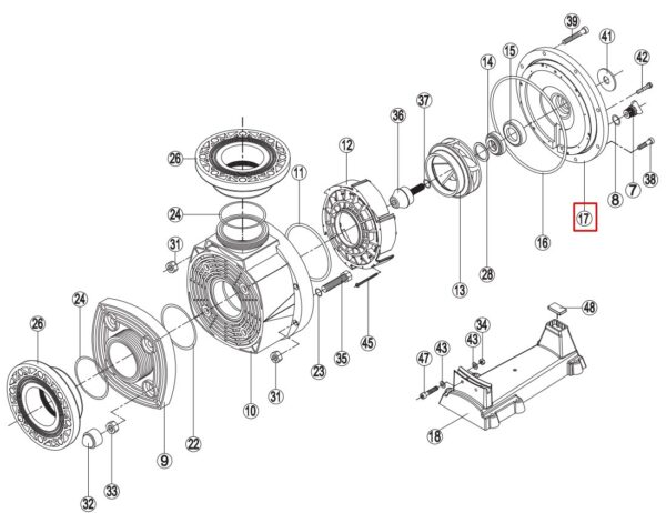 Фланець насоса Hayward HCP KAL RPUM0017.06R/RBH0008.05R