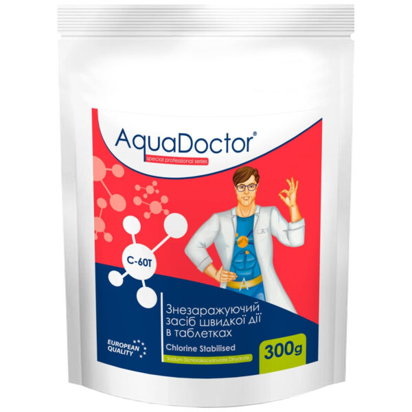 hlor-dlja-bassejna-bystrogo-dejstvija-aquadoctor-c-60t-0-3-kg.jpg Хлор AquaDoctor C-60T 0.3 кг в таблетках