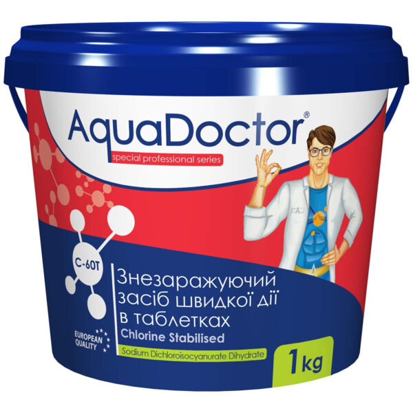 hlor-dlja-bassejna-bystrogo-dejstvija-aquadoctor-c-60t-1-kg.jpg Хлор AquaDoctor C-60T 1 кг в таблетках