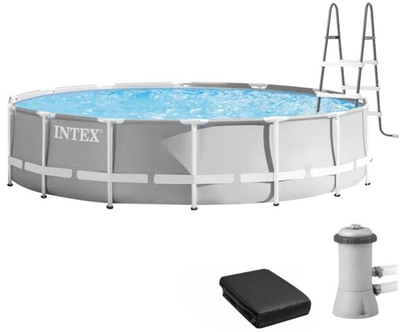 intex_26720_premium.jpg Каркасний басейн Intex 26720 Premium (427х107 см) з картриджним фільтром, драбиною та тентом