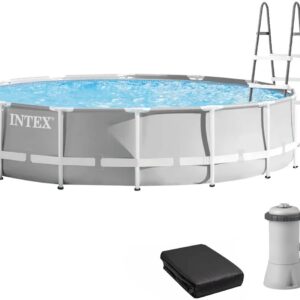 Каркасний басейн Intex 26724 (457х107 см) з картриджним фільтром, драбиною та тентом