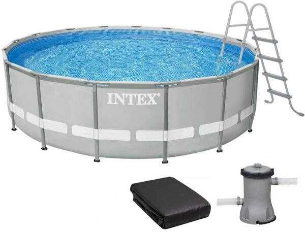 Каркасний басейн Intex 26756 Premium (610х132 см) з картриджним фільтром, драбиною, підкладкою і тентом