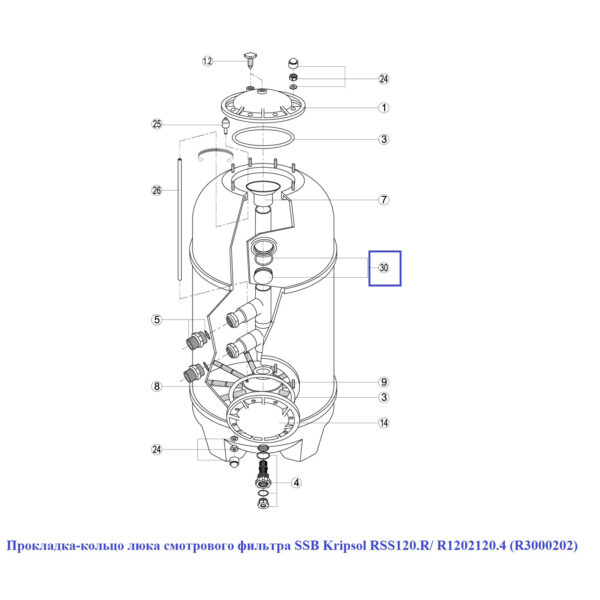 Прокладка-кільце оглядового люка фільтра SSB Kripsol RSS120.R/ R1202120.4 (R3000202)