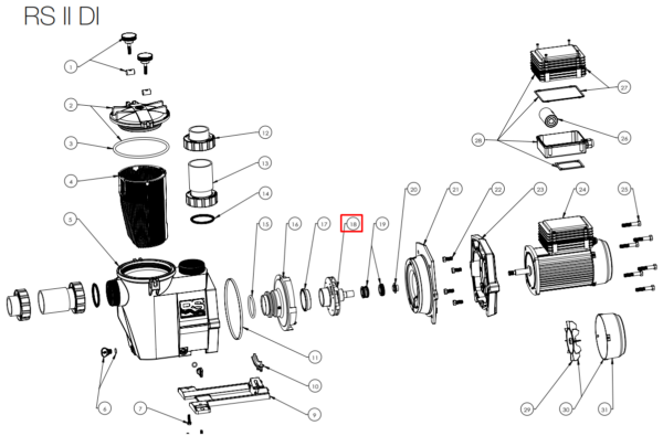 Крильчатка насоса Hayward RS3008 0.75 HP (SPX3008CE)