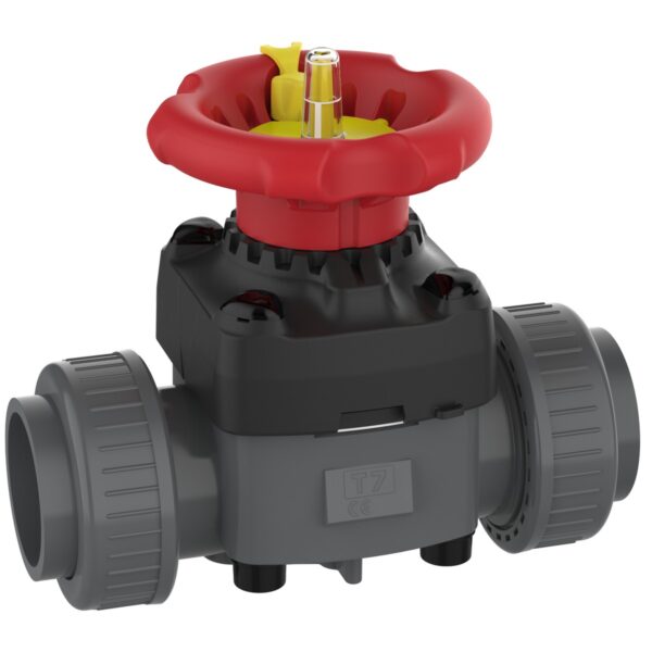 mv-t7-dn50_pvc_handrad_aussengewinde-klebemuffe_1.jpg Мембранний вентиль Praher T7 з муфтовим закінченням, (PN12.5, d25 мм)