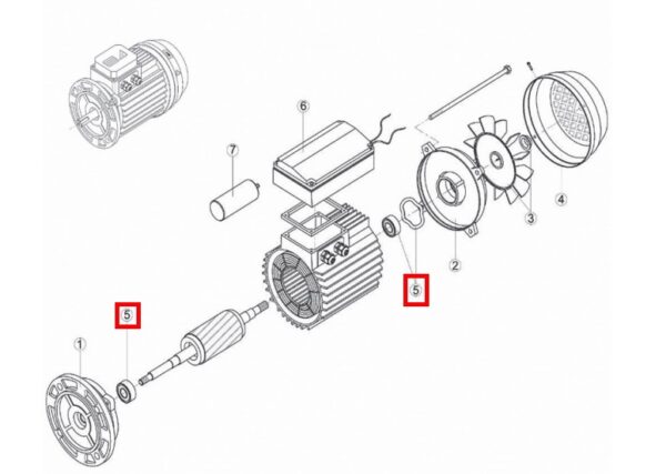 Підшипник Kripsol електродвигуна NK / OK / CK / KSE / EP / KNG RMOT0005.01R MEC 63