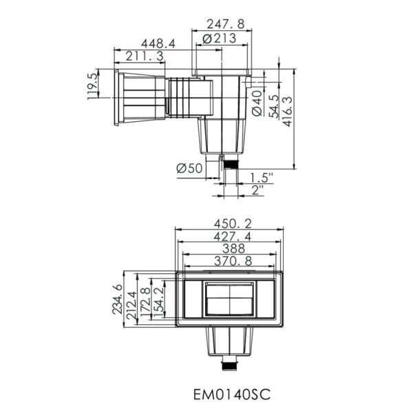 wide_em0140-s_.jpg Скімер Emaux EM0140-SС Wide бетон, латунні вставки